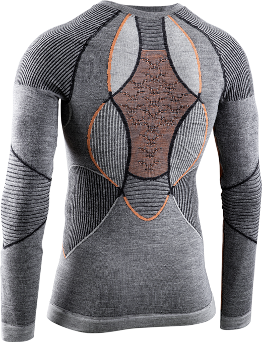 Koszulka termoaktywna X-BIONIC Apani 4.0 Merino Shirt Round Neck LG SL Black/Grey/Orange - 2022/23