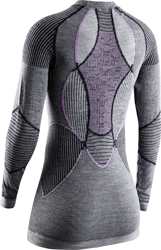 Koszulka termoaktywna X-BIONIC Apani 4.0 Merino Shirt Round Neck LG SL Women Black/Grey/Magnolia - 2022/23