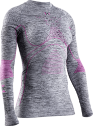 Koszulka termoaktywna X-bionic Energy Accumulator 4.0 Shirt Round Neck LG SL Women Grey Melange/pink - 2023/24
